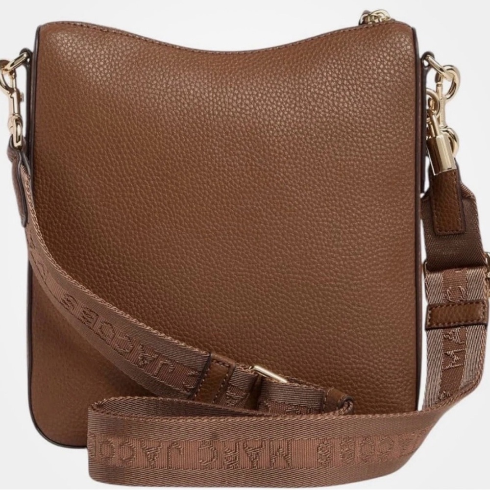 Marc Jacobs Brown Leather Crossbody Bag with Branded Strap